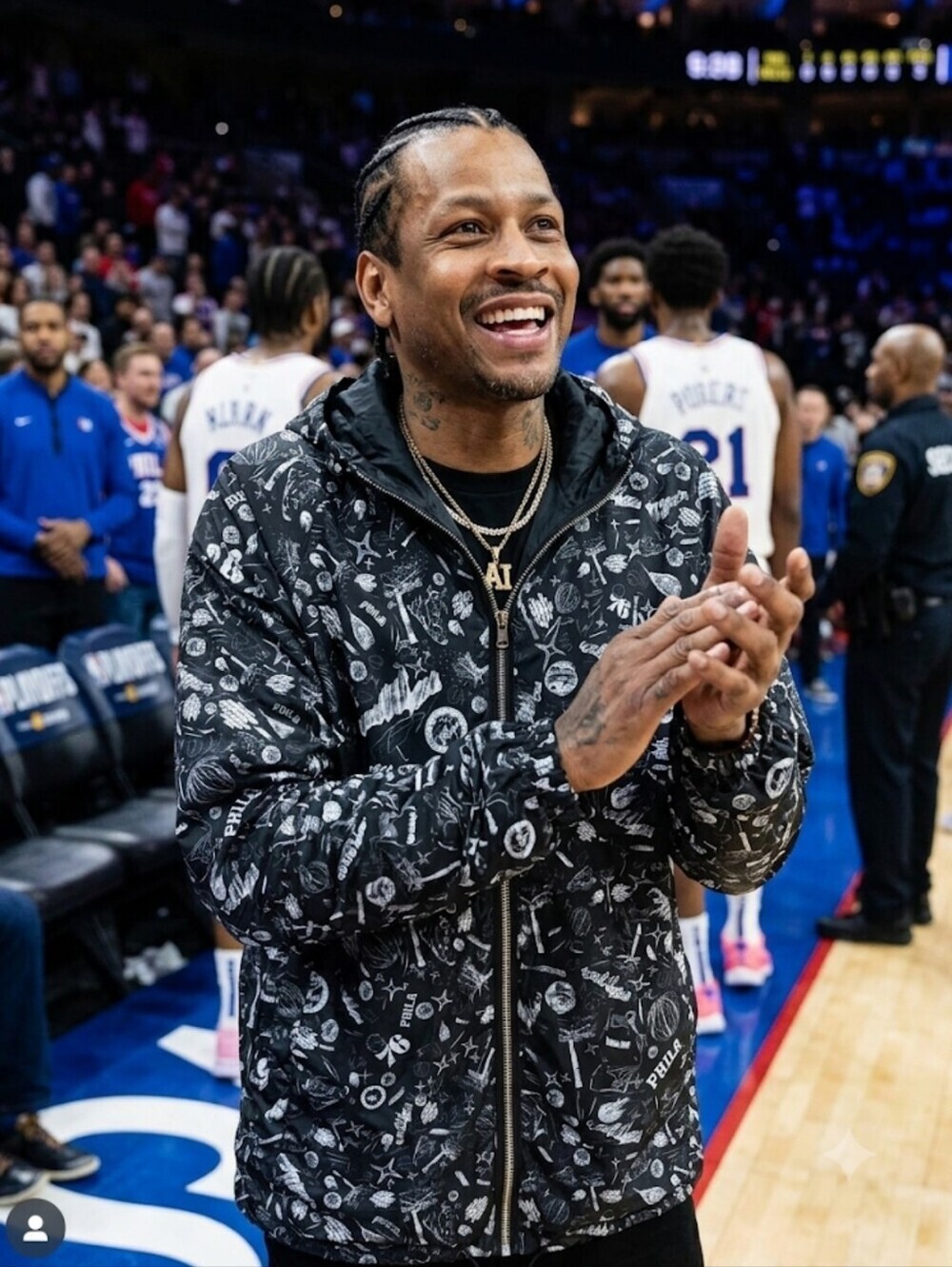 Philadelphia 76ers The Very Warm x NBALab Reversible Windbreaker Jacket Size L